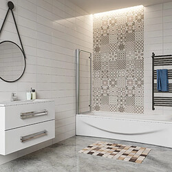 Acheter AICA Sanitaire pare baignoire 100x140cm en verre 6mm anticalcaire clair pare baignoire pivotante pliante à deux volets