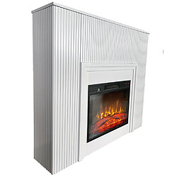 Avis Electric Sun Cheminée électrique design au lattes décoratives ElectricSun LAMELIA Blanc, avec effet sonore, 3 couleurs, avec App, L120xH102cm