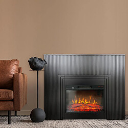 Acheter Electric Sun Cheminée électrique design au lattes décoratives ElectricSun LAMELIA noir mat, avec effet sonore, 3 couleurs, avec App, L120xH102cm