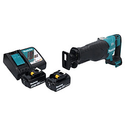 Makita DJR 187 RM Scie réversible sans fil Scie sabre 18 V Brushless + 2x batterie 4,0 Ah + chargeur
