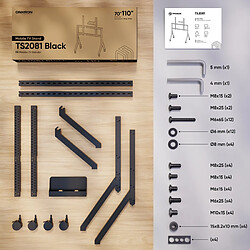 ONKRON Support TV Roulettes pour 70 - 110 Pouces jusqu'à 120,5 kg,VESA 1000x800 ,TS2081-B pas cher