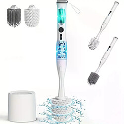 ? Balai de Toilette Électrique Rechargeable USB – 2 Têtes de Nettoyage, Longue Autonomie, Silicone Antidérapant