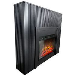 Avis Electric Sun Cheminée électrique design au lattes décoratives ElectricSun LAMELIA noir mat, avec effet sonore, 3 couleurs, avec App, L120xH102cm