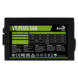 Aerocool VX Plus 500 unité d'alimentation d'énergie 500 W 20+4 pin ATX ATX Noir pas cher