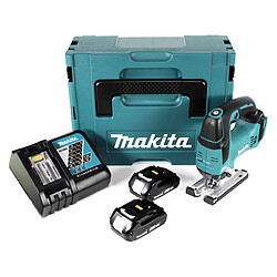 Makita DJV 182 RAJ Scie sauteuse oscillante sans fil 18 V Brushless + 2x batterie 2,0 Ah + chargeur + Makpac
