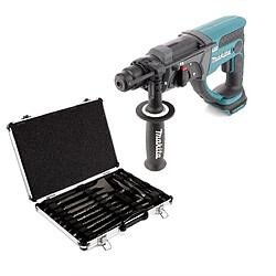 Makita DHR 202 Z 18 V Li-Ion Marteau combiné sans fil Solo avec SDS Plus + D-42444 SDS-Plus Jeu de forets-burineurs 17 pièces en coffret aluminium