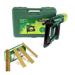Prebena 2XR-J50 Cloueur pneumatique en mallette de transport + Prebena Cloueur à tête refoulé Brads 25 mm 5000 pcs - en acier galvanisé, résiné
