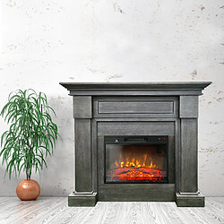 Acheter Electric Sun Cheminée électrique design ElectricSun MONTENEGRO Gris, avec effet sonore, 3 couleurs, avec App, L127xH107cm