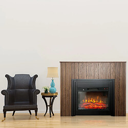 Acheter Electric Sun Cheminée électrique design au lattes décoratives ElectricSun LAMELIA Chêne foncé, avec effet sonore, 3 couleurs, avec App, L120xH102cm
