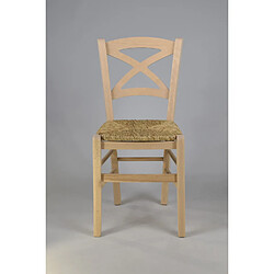 Avis T M C S Tommychairs - Set 6 chaises CROSS structure en bois de hêtre poli, non traité, 100% naturel et assise en paille