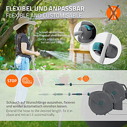 ECD Germany Enrouleur de Tuyau d'Eau Mural, 20m+2m, avec Arrêt de Blocage et 9 Fonctions de Pulvérisation