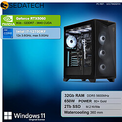 Sedatech PC Gamer ATX ARGB • Intel i7-12700KF • RTX5060 • 32Go DDR5 • 2To SSD M.2 • Windows 11