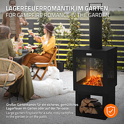 Avis ML-Design Cheminée de jardin poêle de terrasse foyer d'extérieur 128x40 cm noir en acier