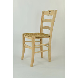 T M C S Tommychairs - Set 6 chaises CUORE, structure en bois de hêtre poli, non traité, 100% naturel et assise en paille
