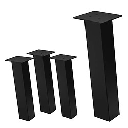 Ml-design Lot de 4 pieds de table inclinés - Noir