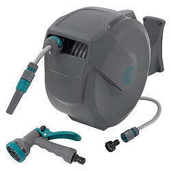 ECD Germany Enrouleur de Tuyau d'Eau Mural, 20m+2m, avec Arrêt de Blocage et 9 Fonctions de Pulvérisation