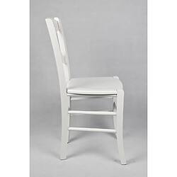 Acheter T M C S Tommychairs - Set 4 chaises CROSS structure en hêtre laqué en couleur blanc et assise en bois