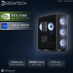 Sedatech PC Gamer ATX • Intel i9-14900KF • RTX5060 • 32Go DDR5 • 2To SSD M.2 • Windows 11