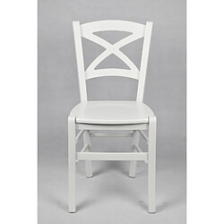 Avis T M C S Tommychairs - Set 4 chaises CROSS structure en hêtre laqué en couleur blanc et assise en bois