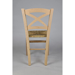 T M C S Tommychairs - Set 6 chaises CROSS structure en bois de hêtre poli, non traité, 100% naturel et assise en paille pas cher