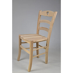 T M C S Tommychairs - Set 2 chaises CUORE, structure en bois de hêtre poli, non traité, 100% naturel et assise en bois
