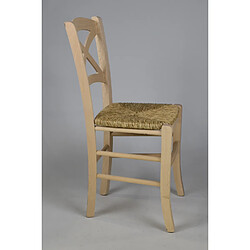 Acheter T M C S Tommychairs - Set 6 chaises CROSS structure en bois de hêtre poli, non traité, 100% naturel et assise en paille