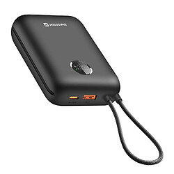 Swissten Batterie Externe 30000mAh Câbles USB-C et Lightning intégrés Écran LED Noir