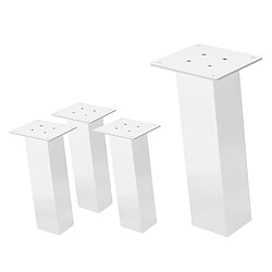 Ml-design Lot de 4 pieds de table inclinés - Blanc