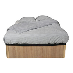 Le Quai Des Affaires LIT COFFRE SPIRO 180x200cm + 1 SOMMIER / Décor Chêne Blanchi pas cher