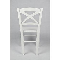 T M C S Tommychairs - Set 4 chaises CROSS structure en hêtre laqué en couleur blanc et assise en bois pas cher