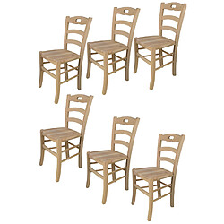 T M C S Tommychairs - Set 6 chaises SAVOIE en bois de hêtre poli, non traité, 100% naturel