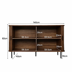 Avis Concept Usine Buffet en bois cannelé à portes coulissantes 140cm SEMARANG