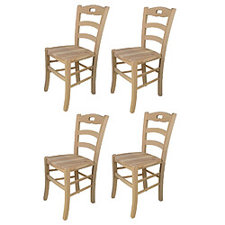 T M C S Tommychairs - Set 4 chaises SAVOIE en bois de hêtre poli, non traité, 100% naturel