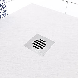 Avis Aica Sanitaire Receveur de douche blanc rectangulaire - En résine - Grille en inox - Bac à douche 100x80x3cm - Extra plat