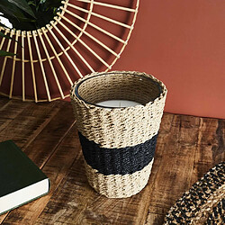 The Home Deco Factory Grande bougie parfumée panier tressé 23 cm.