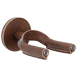 LVY-FGHNGR-SMBN Stand mural en fer forgé smoke avec protections en cuir Brown Levy s