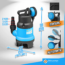 Avis Kit pompe vide caves eaux chargées 400W + tuyau d évacuation 10M - Ekko Pumps