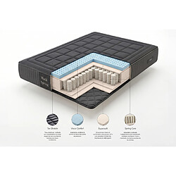 Moonia Matelas Black Spring Royal - 90X200 cm pas cher