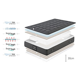 Moonia Matelas Black Spring Royal - 140X190 cm pas cher