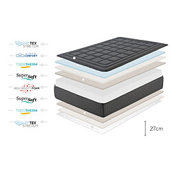 Moonia Matelas Magnum Black - 160X200 cm pas cher