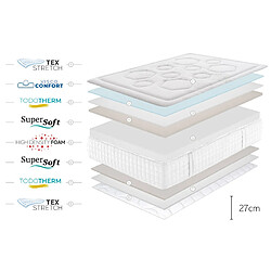 Moonia Matelas Tempus Premier - 150X190 cm pas cher