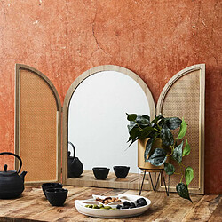 The Home Deco Factory Miroir à volets en mdf et canage Bali.