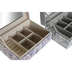 Boîte à bijoux DKD Home Decor Blanc Gris Lila Polyuréthane 18 x 12,5 x 7,5 cm (2 Unités)
