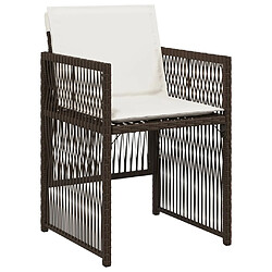 Acheter vidaXL Chaises de jardin avec coussins lot de 4 marron résine tressée