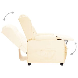 Avis vidaXL Fauteuil inclinable Crème Similicuir