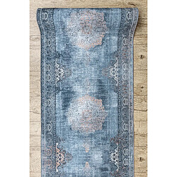 Acheter RUGSX TAPIS DE COULOIR antidérapant LOTUS ROSETTE 47050 gris lavable 100cm 100x370 cm