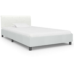 Avis vidaXL Cadre de lit Blanc Similicuir 100 x 200 cm