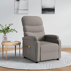 vidaXL Fauteuil de massage Taupe Tissu