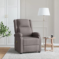 vidaXL Fauteuil de massage Taupe Tissu