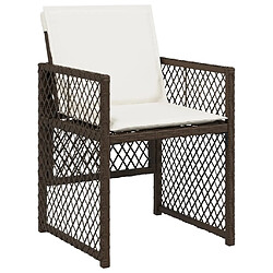 Acheter vidaXL Chaises de jardin avec coussins lot de 4 marron résine tressée
